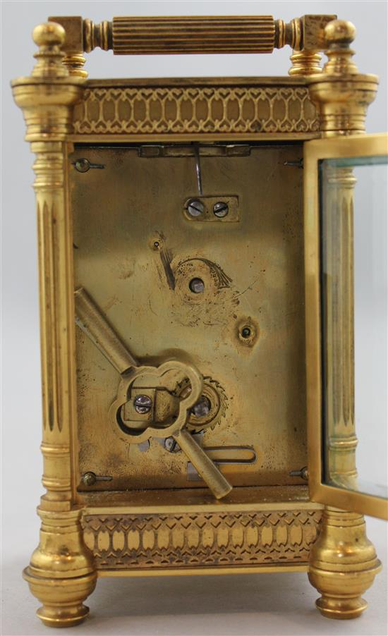 An Edwardian ormolu carriage timepiece, 5.5in.